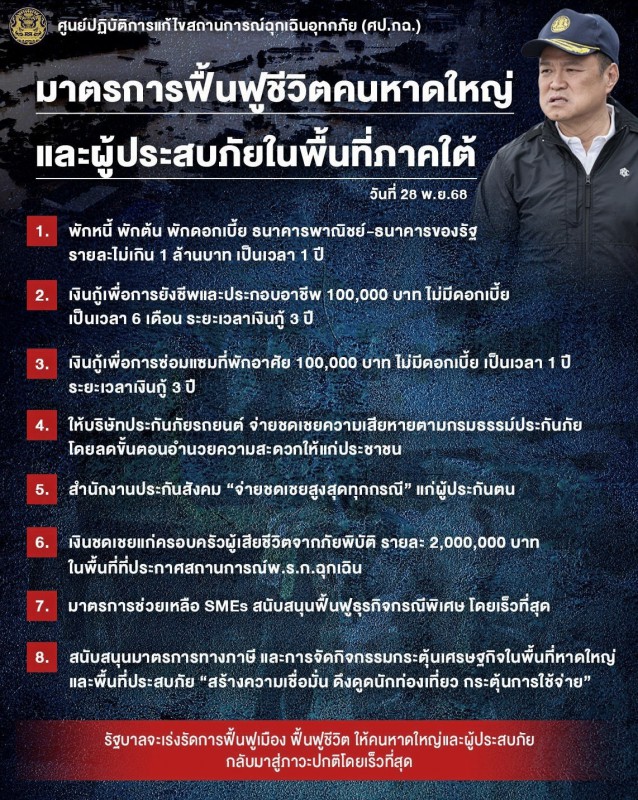 เปิด 8 มาตรการ “ฟื้นฟู-เยียวยา” หาดใหญ่ให้กลับเข้าสู่ภาวะปกติโดยเร็ว